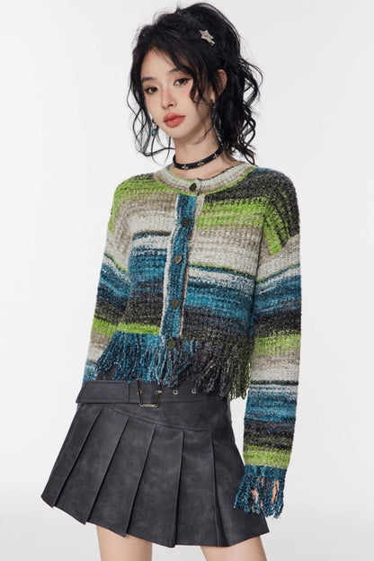 Vintage Gradient Knitted Cardigan