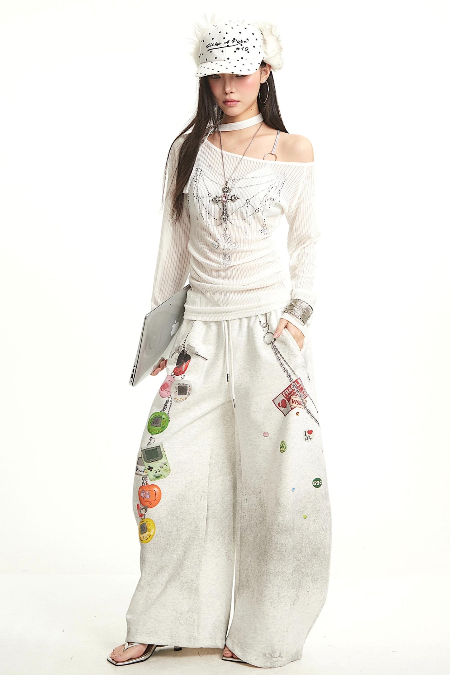 Shoulder Long Sleeve Cover-Up Slim Top