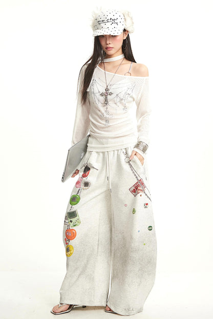 Shoulder Long Sleeve Cover-Up Slim Top