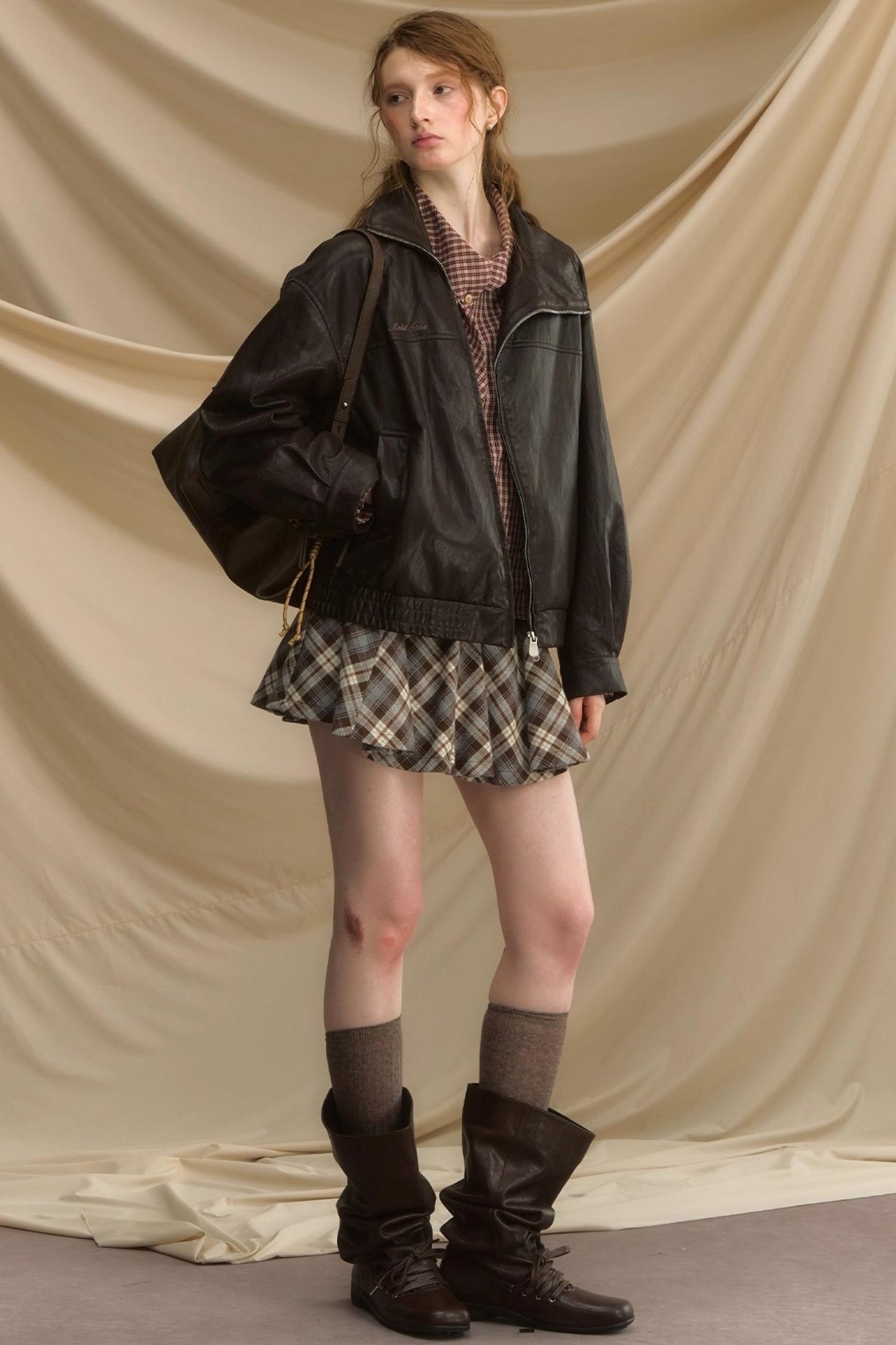 Ultra-Soft Vintage Brown Leather Womens Flight Jacket