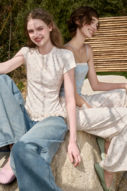 Milky Way Knit Lace Top