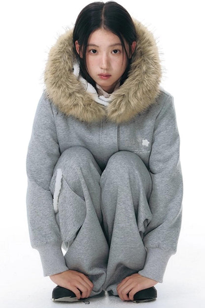 Plush Waistband Wide-Leg Pants