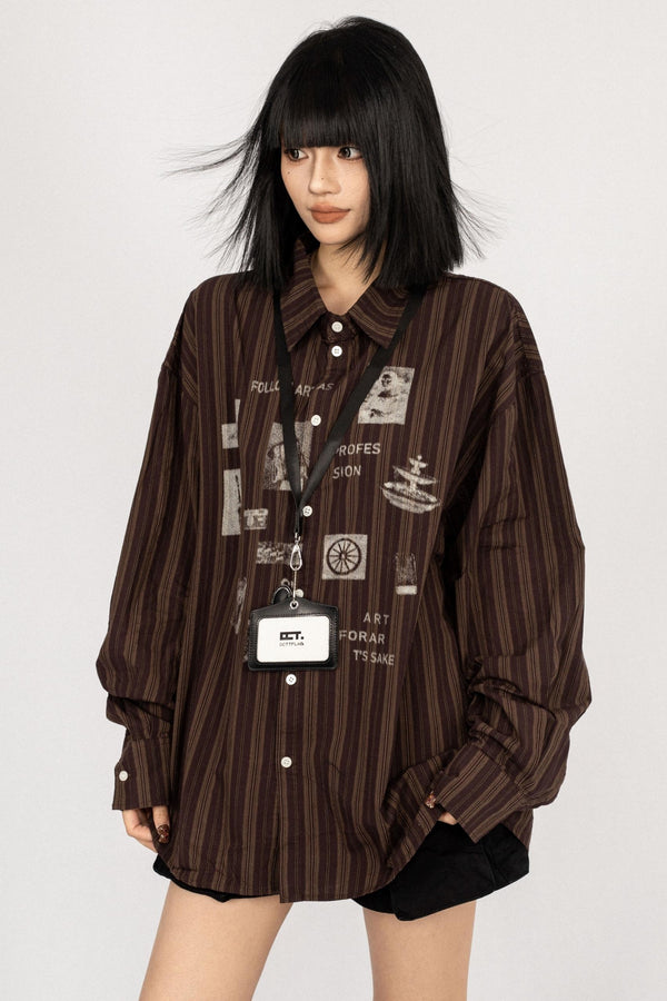 American Vintage Striped Long Sleeve Shirt