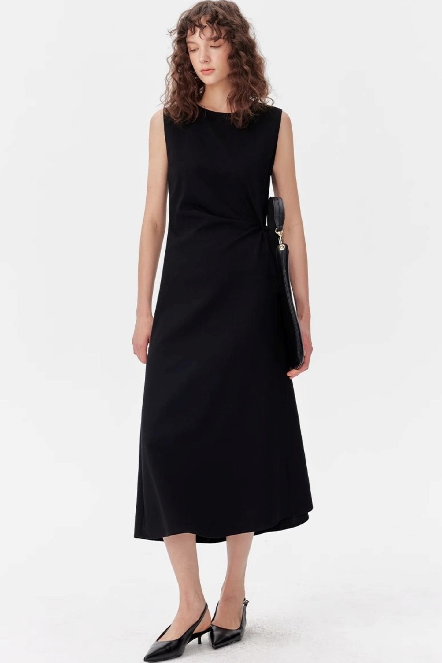 Black Knot Waist Dress
