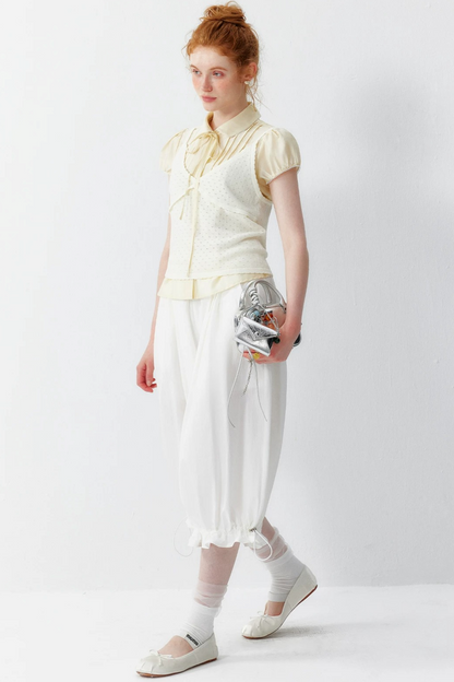 White Tencel Doll Collar Blouse