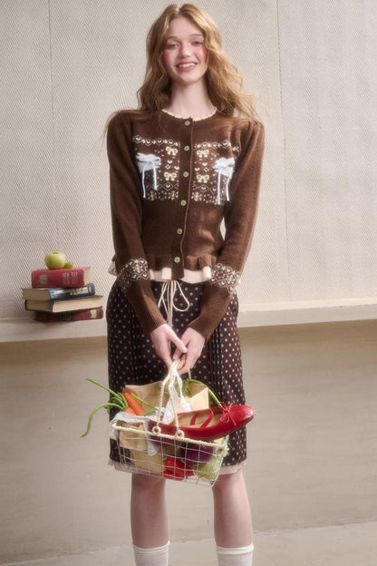 Green Apple Fair Isle Cardigan Top Set-Up