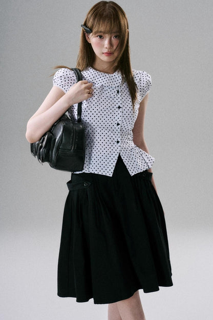 Japanese Style Cotton Pleated Skirt