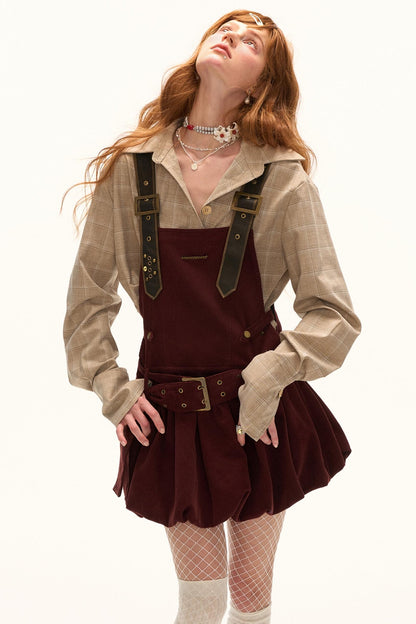 Sweet Corduroy Suspender Dress