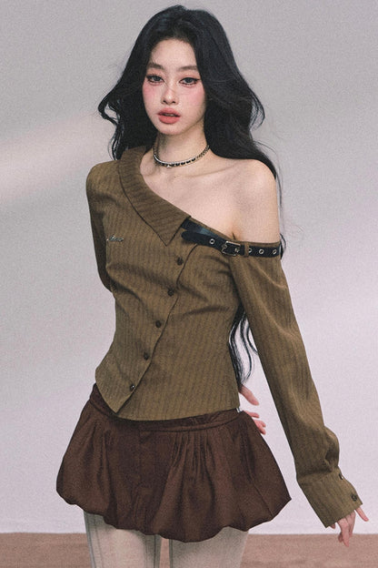 Autumn Striped Slimming Top