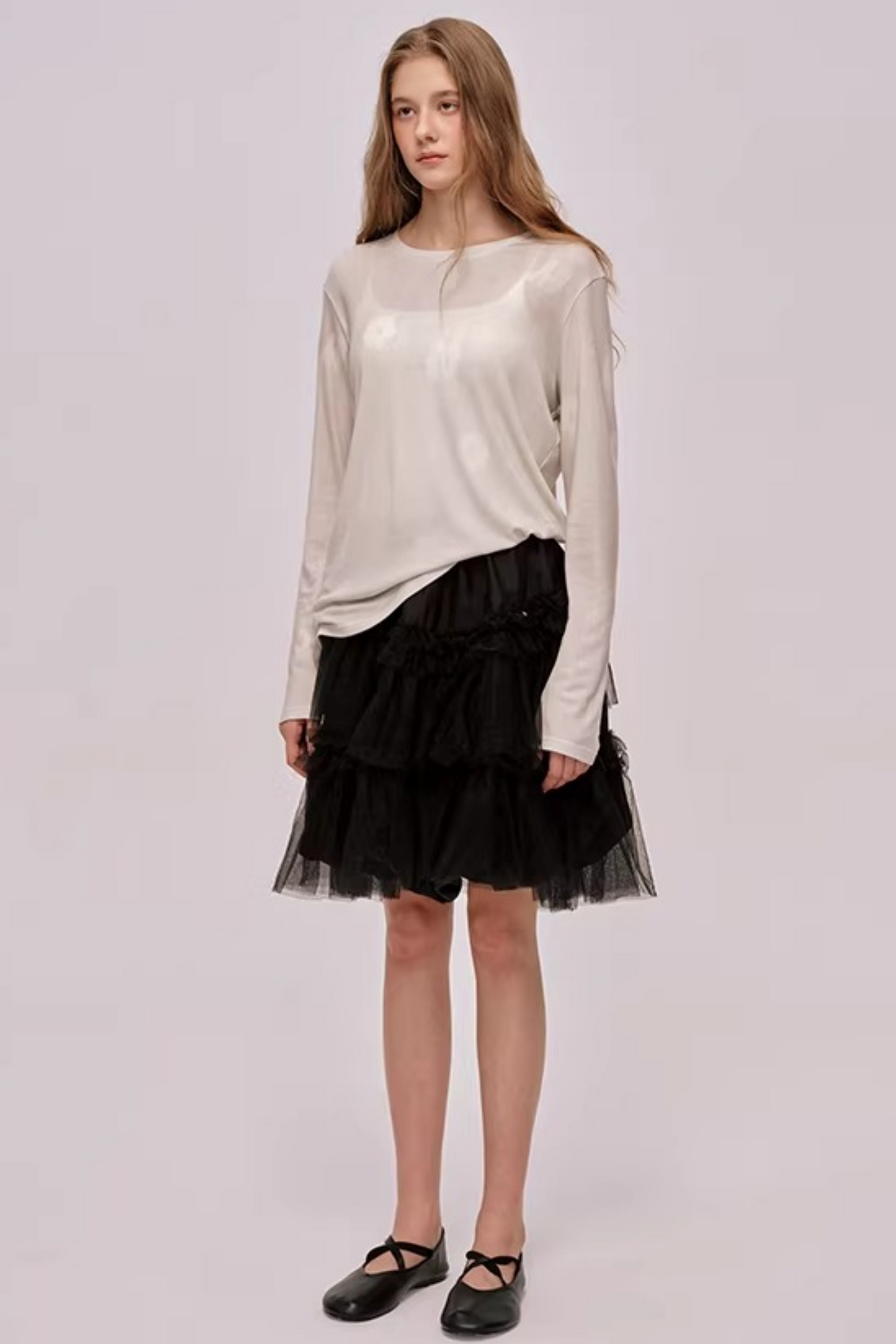 Pull romantique en lyocell et laine