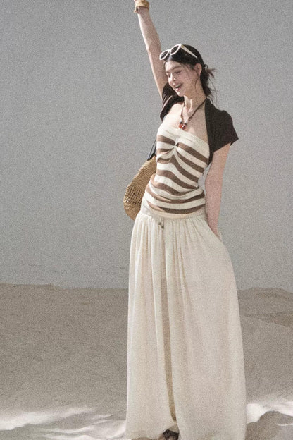 Flowing Twilight Striped Top Set