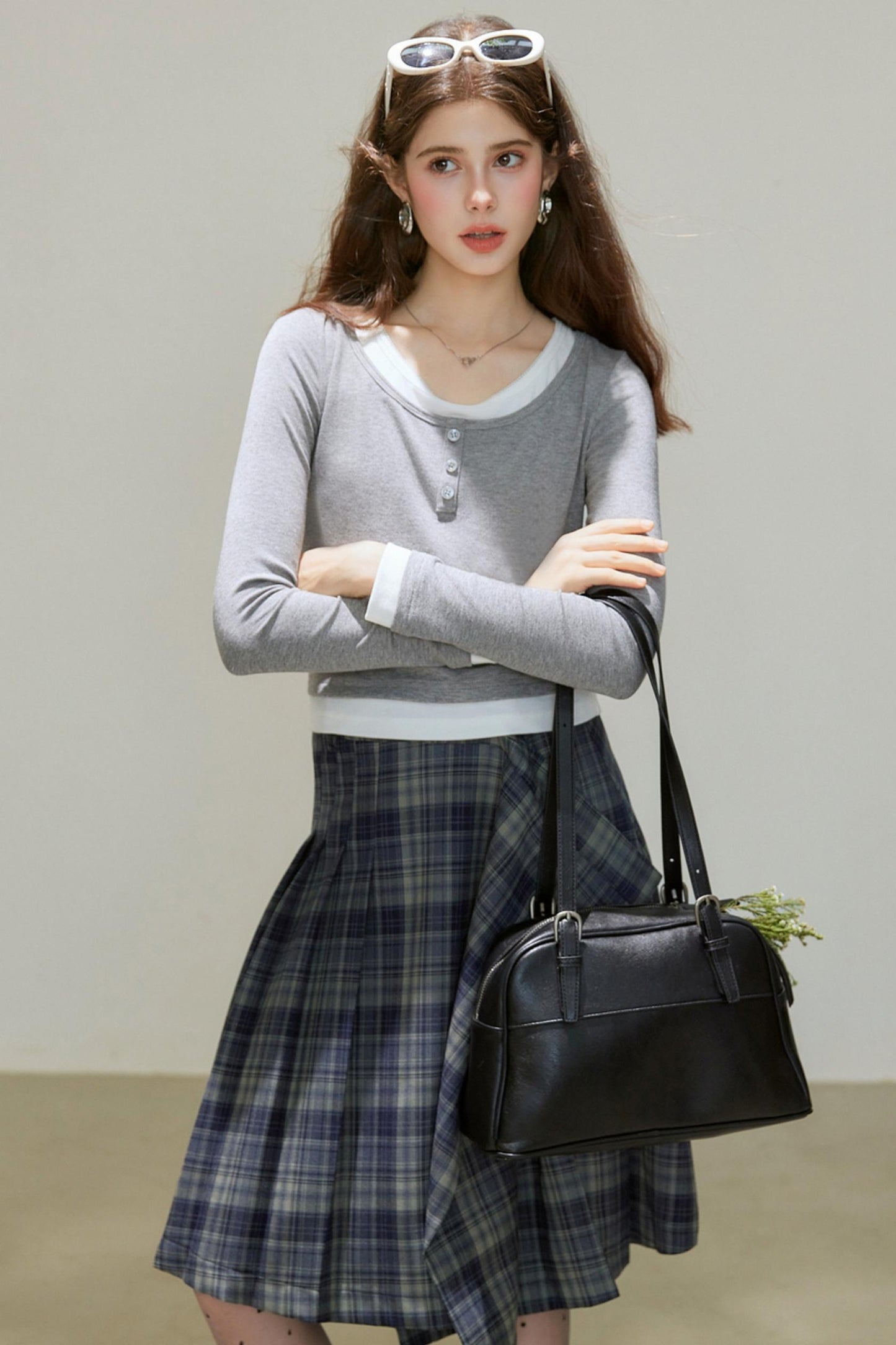 Plaid A-Line Skirt