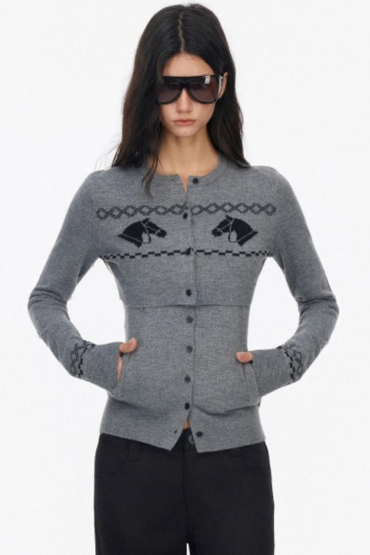 Wool Knit Two Piece Slim Jacket