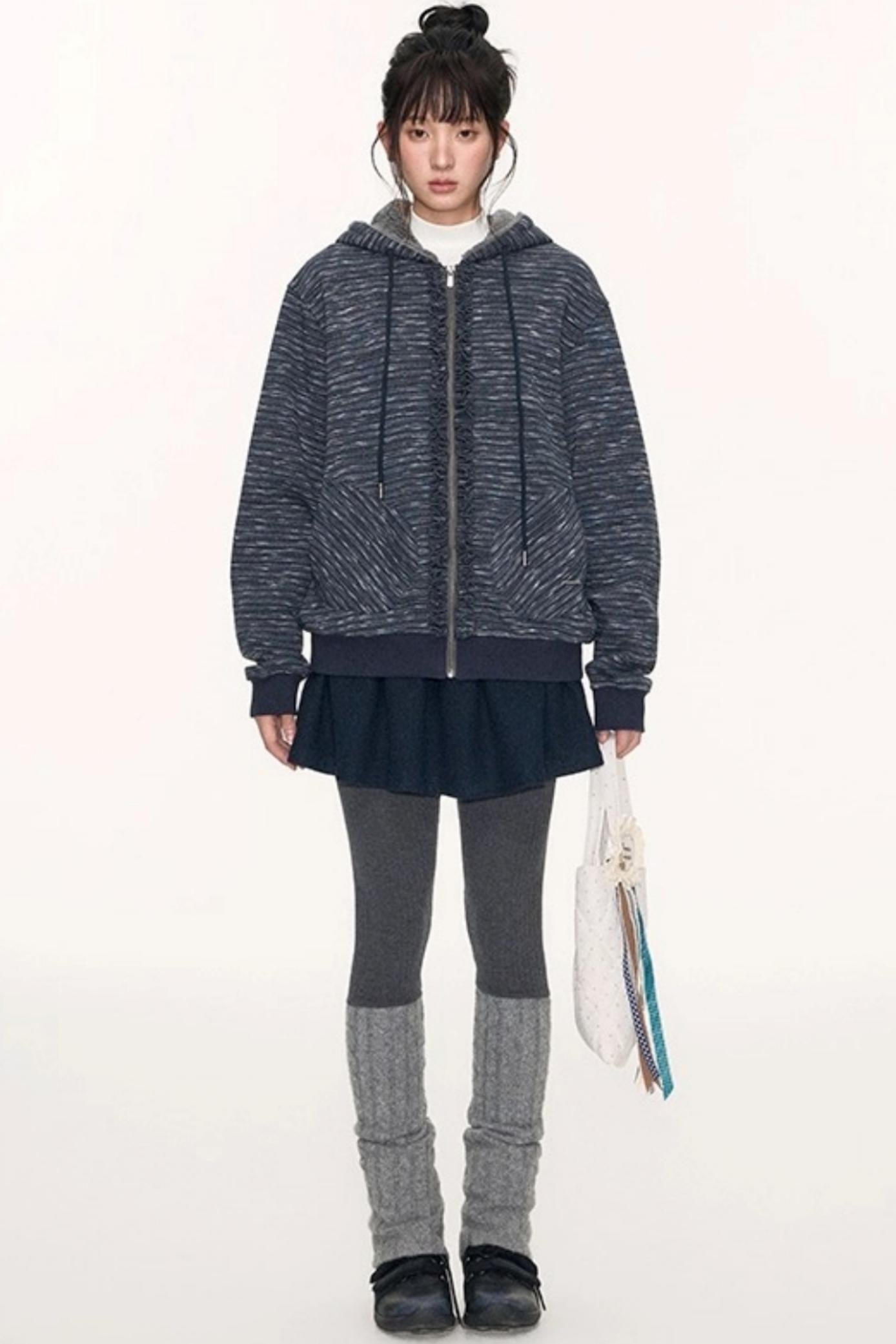 Fungus Edge Lambswool Hooded Cardigan