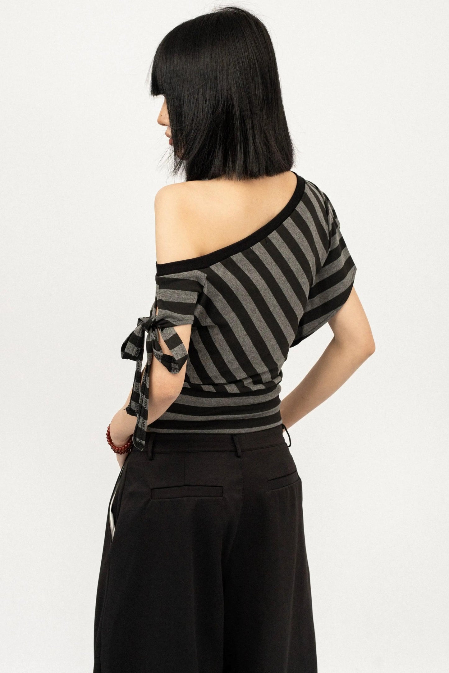 Spicy Striped Off-Shoulder Top