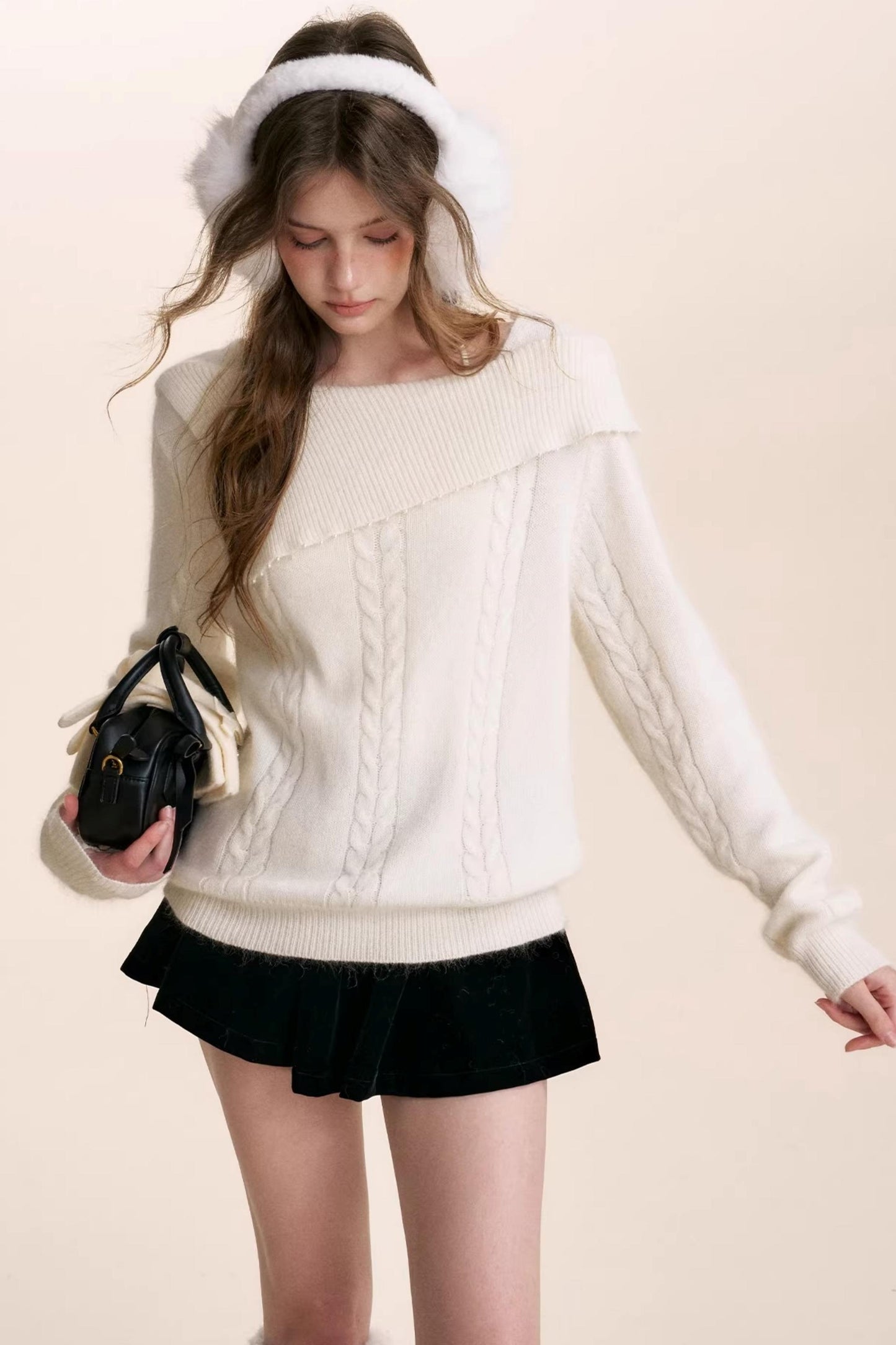 French Velvet A-Line Skirt