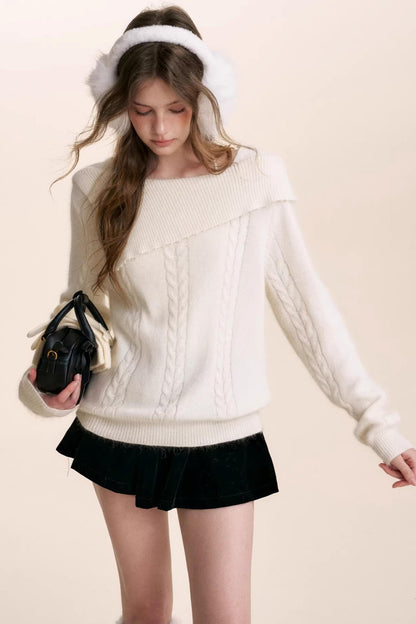 French Velvet A-Line Skirt