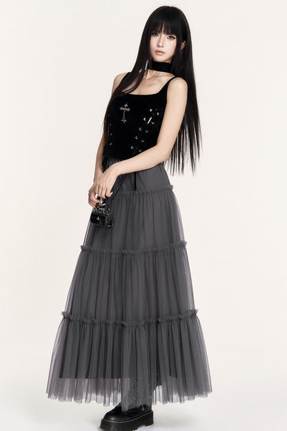 Love Letter Grey Mesh Skirt