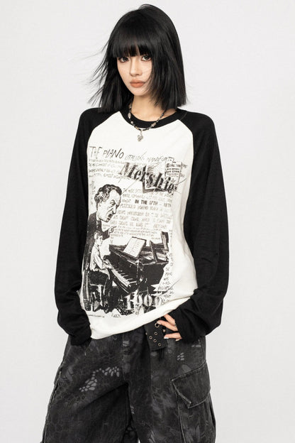 Retro Long-Sleeved T-Shirt