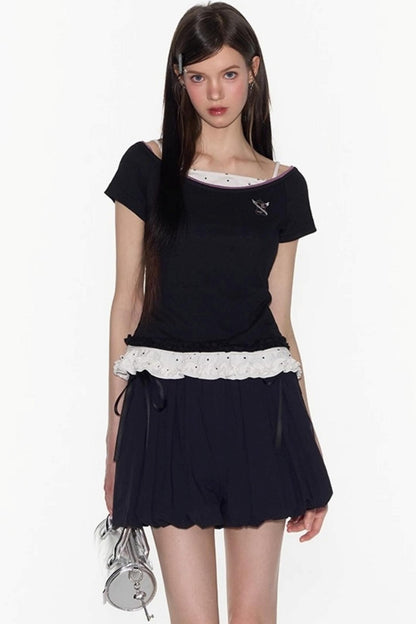 Bloomers Skirts Elastic Tie Bud Shorts Skirt