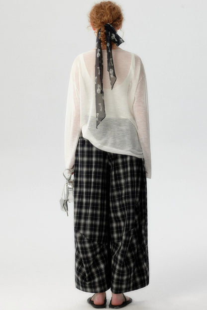 Blusa de punto de lino de bambú