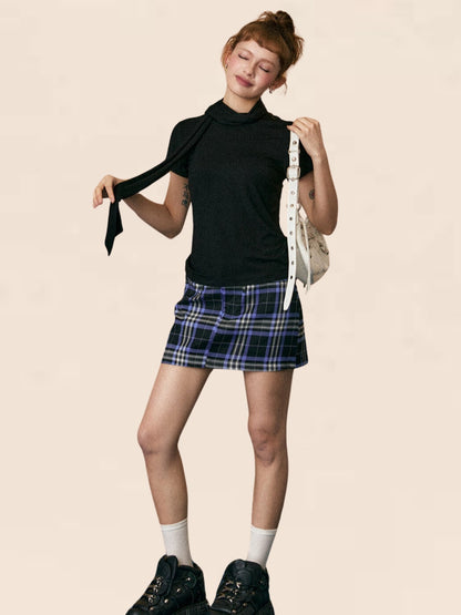 Retro Check A-Line Skirt