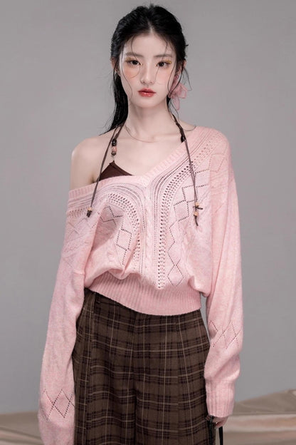 Vintage Check Wide-leg Pants