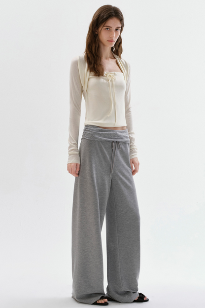 슬림 드레이피 스트레이트 팬츠