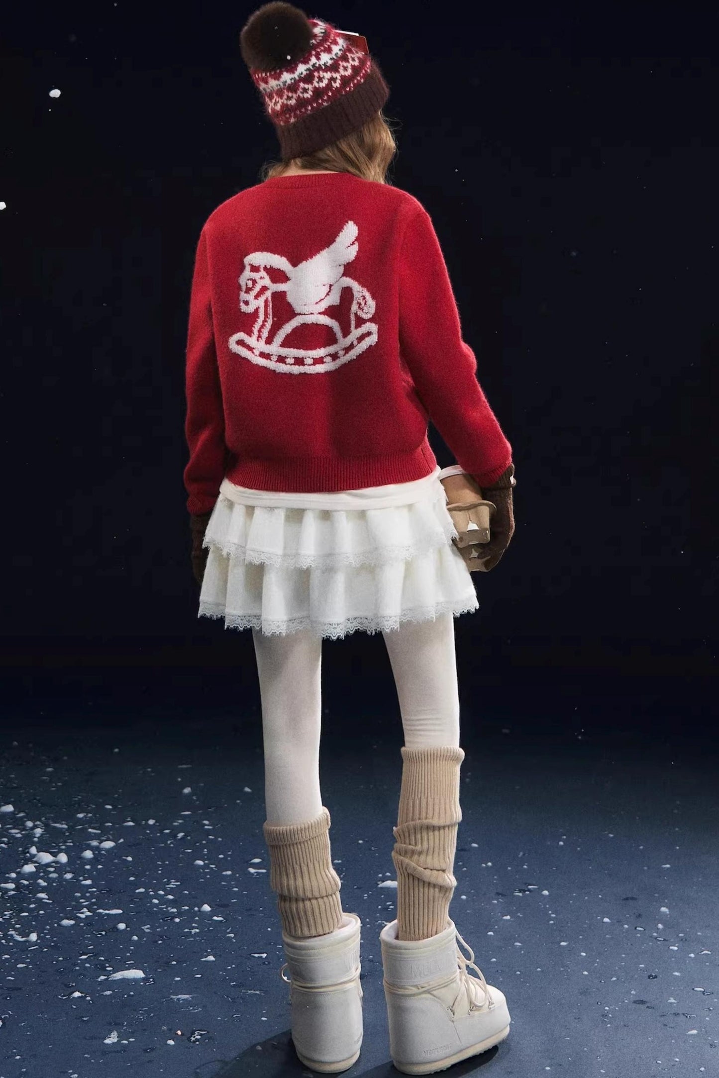 Lucky Pony Round Neck Cardigan