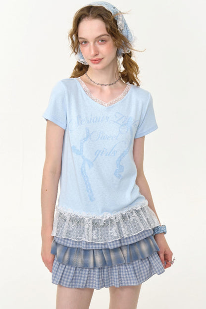 Blue Lace Tee