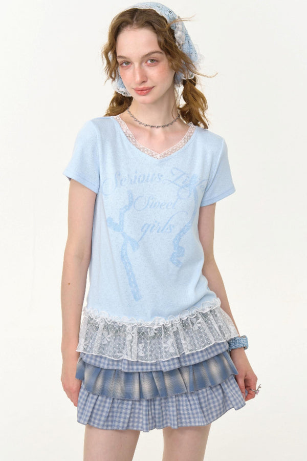 Blue Lace Tee