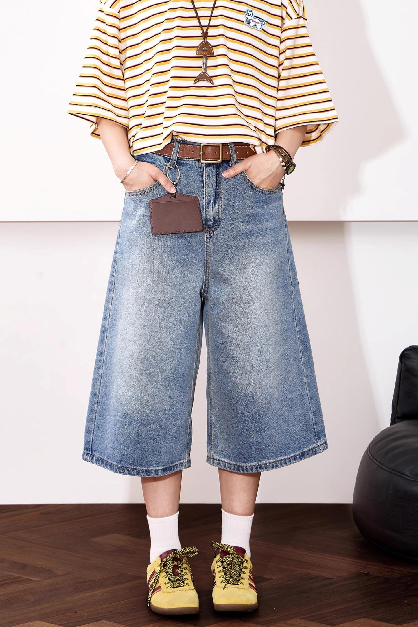 High-Waisted Denim Shorts