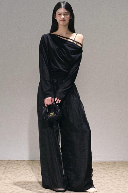 Lyocell Lace Swing Long T-Shirt