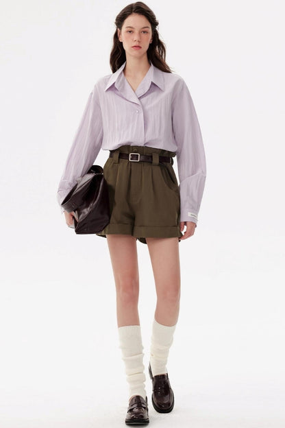 Niche Purple Long-Sleeved Shirt