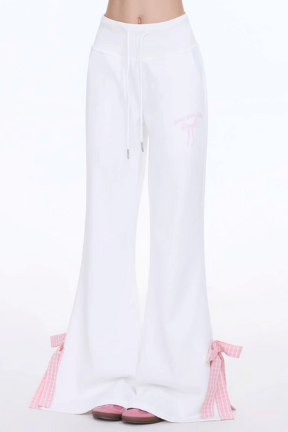Retro Bowknot Flared Pants