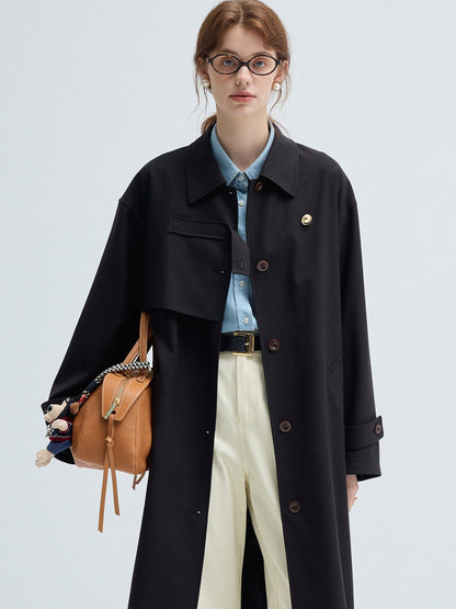 Autumn Black Trench Coat