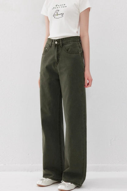 High-Waist Straight Jeans