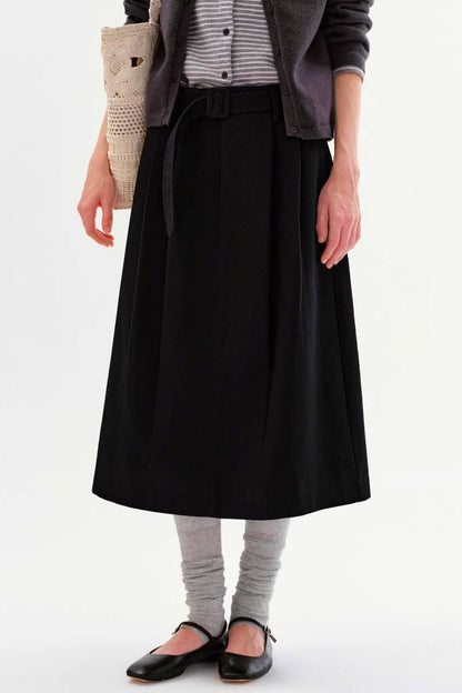 워싱 하이웨이스트 스커트