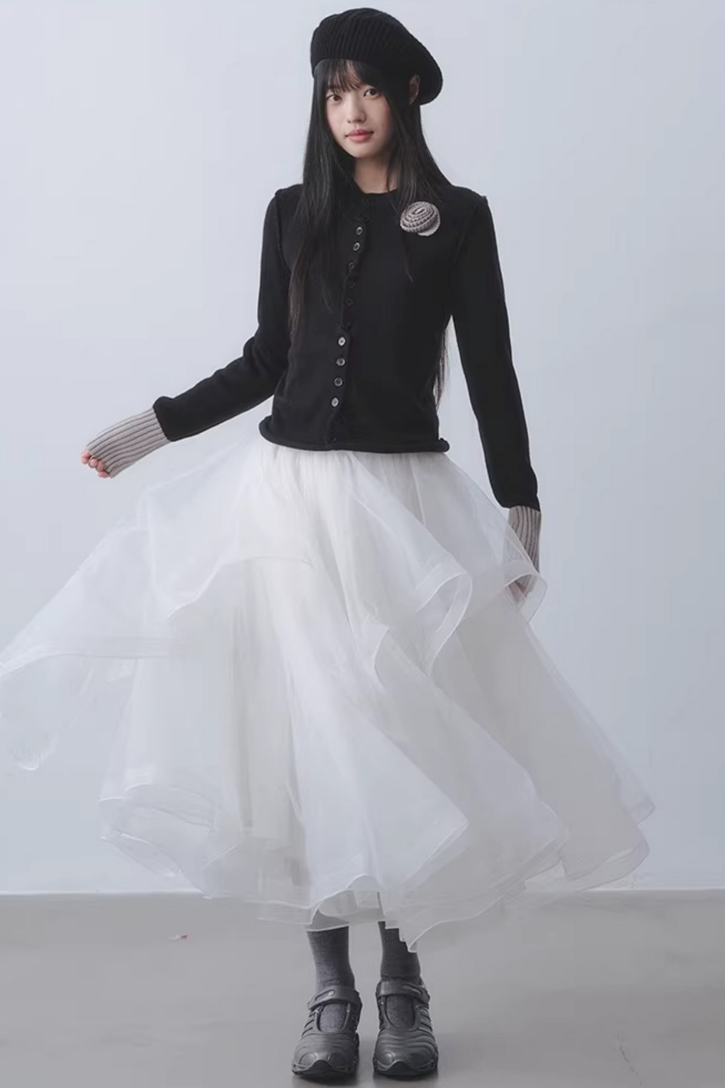 Ethereal White Mesh Skirt