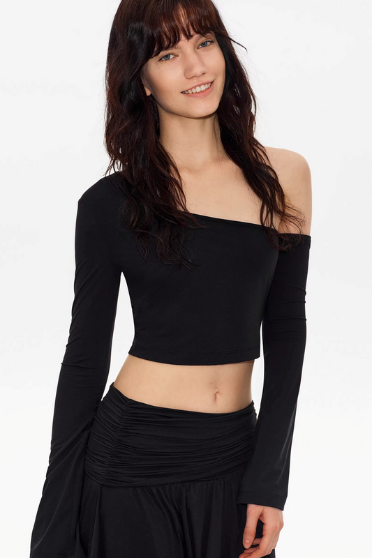 Asymmetrical Shoulder Crop Top