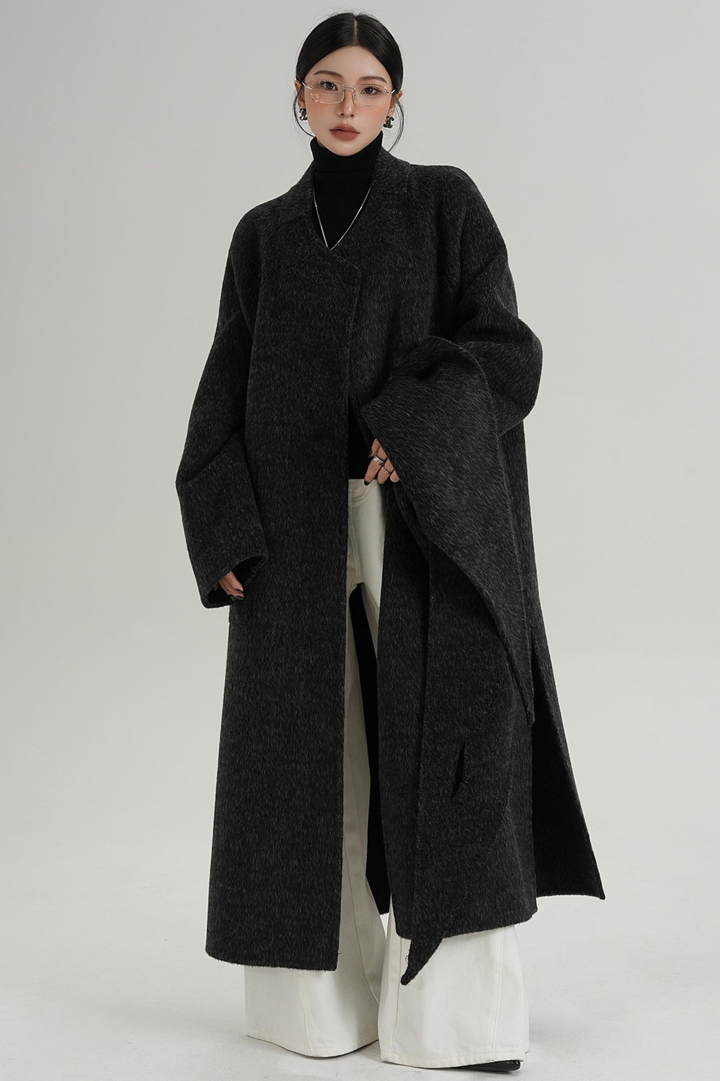 Woolen Elegance Long Jacket