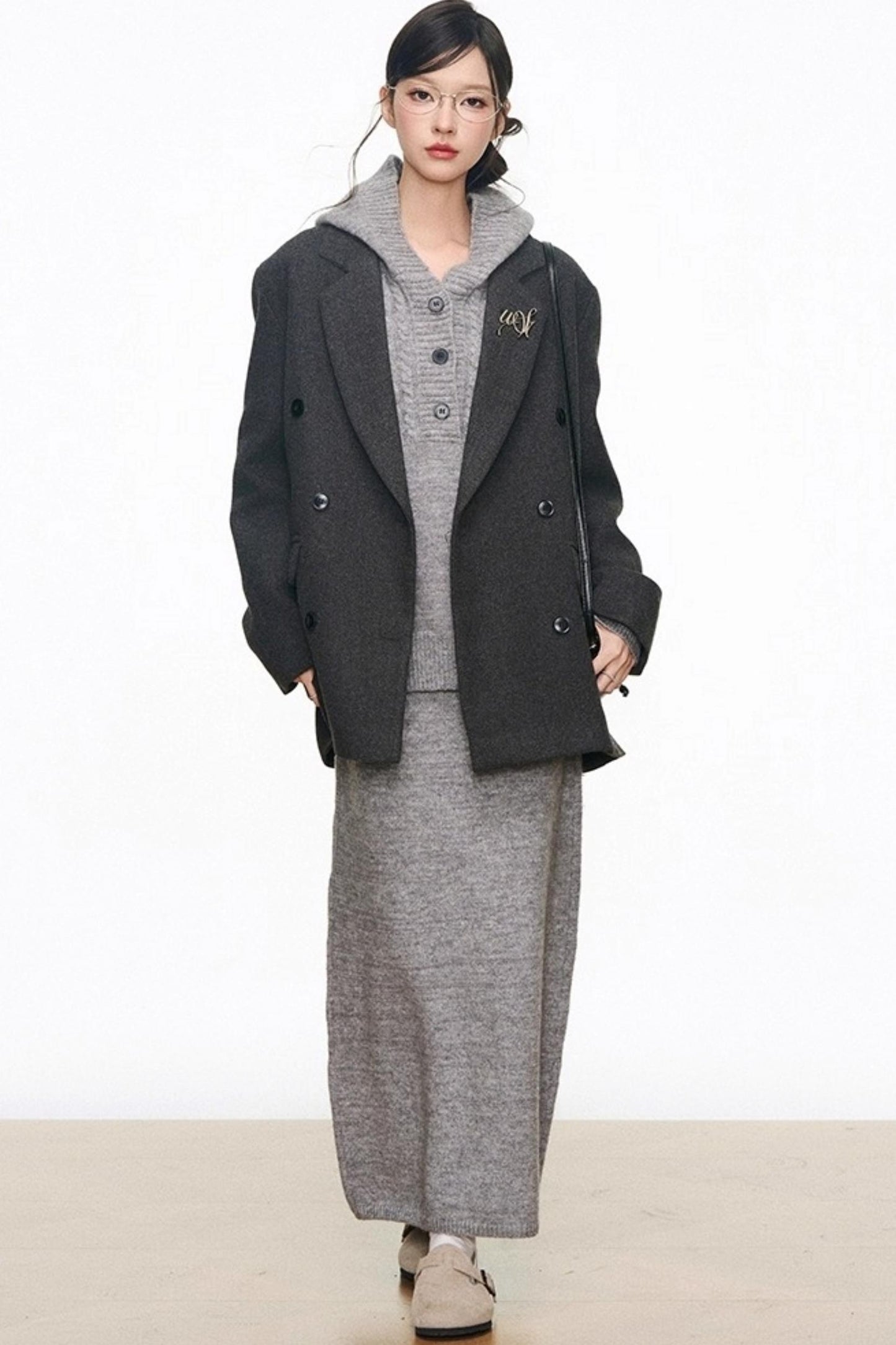 Gray Wool Blazer Set-Up