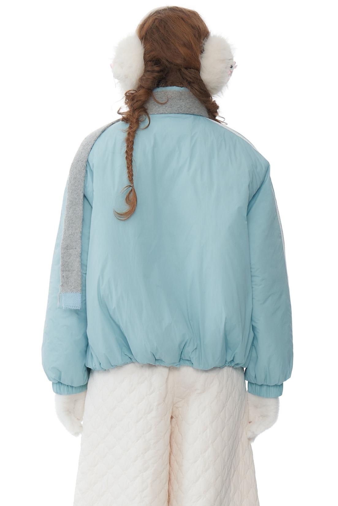 Retro Sky Blue Sports Cotton Jacket