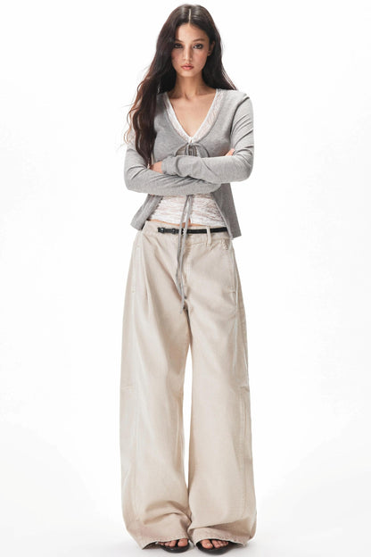 Retro Washed Apricot Cargo Pants