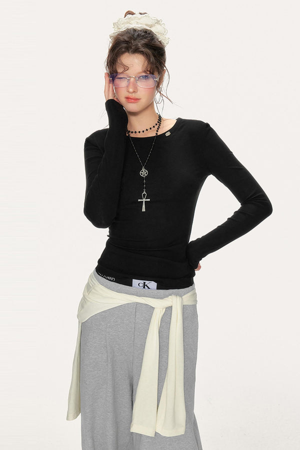 Sweet Spicy Cut-Out Long-Sleeved Shirt