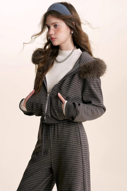 Composite Silver Fox Knit Jacket Set-Up