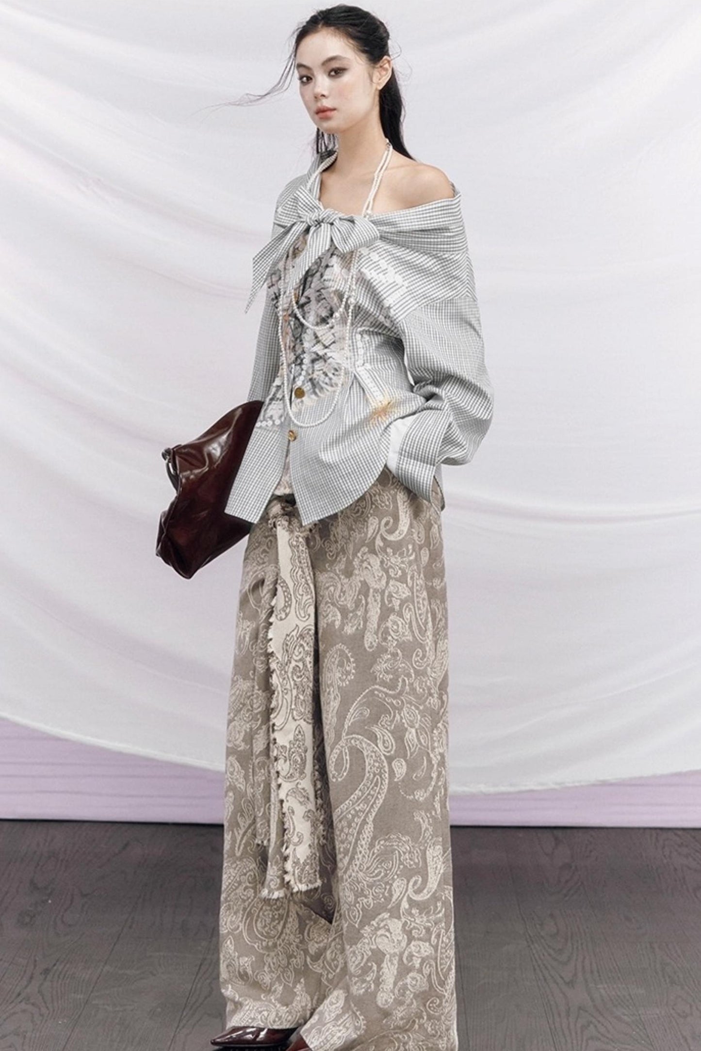 Vintage Money Plaid Blouse