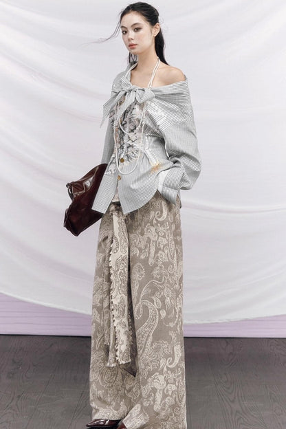 Vintage Money Plaid Blouse