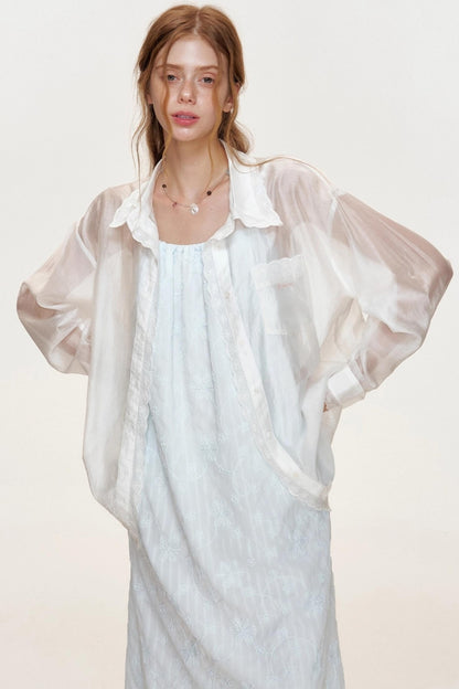 Ocean Blue Lace A-Line Dress