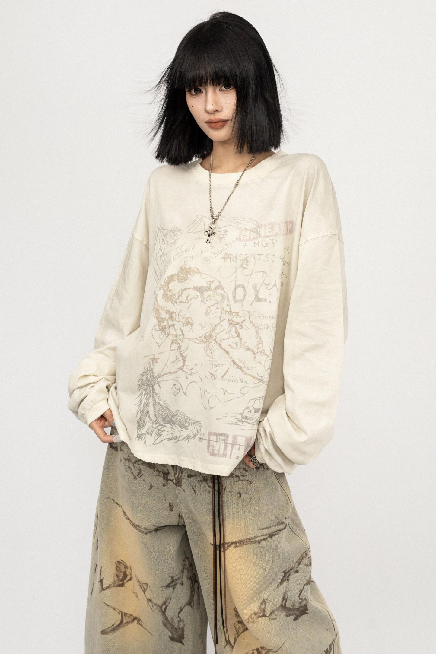 Vintage Cotton Long Sleeve Top